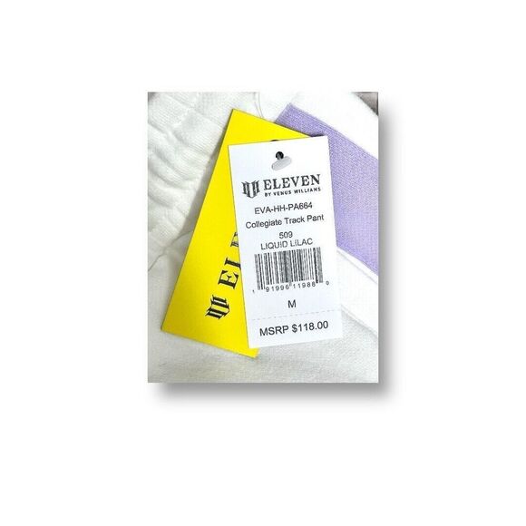 EleVen by Venus Williams M White Purple Collegiate Track Pants Liquid Lilac NWT - Picture 5 of 11